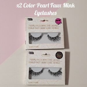 x2  b-color Pearl Faux Mink Eye Lashes NEW IN BOX  Long Lashes